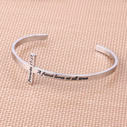 Silver Cross Bracelet, Christian Gifts for Women
